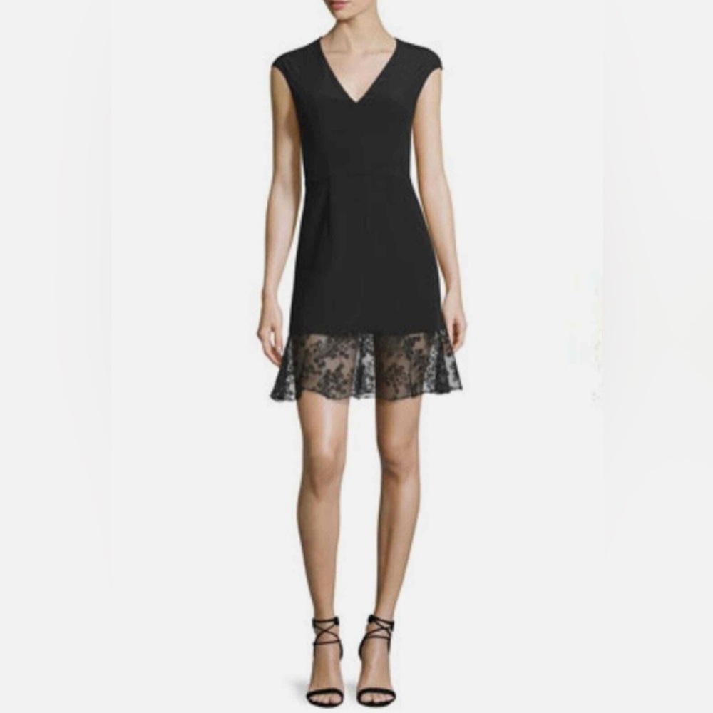Carven Black Dress with Lace Detail- EU 40/8